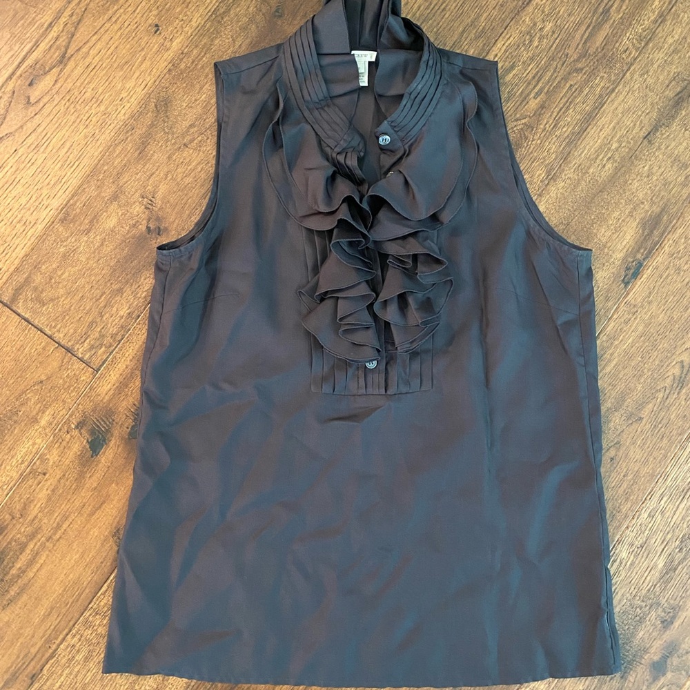 j.crew ruffle neck silk blouse